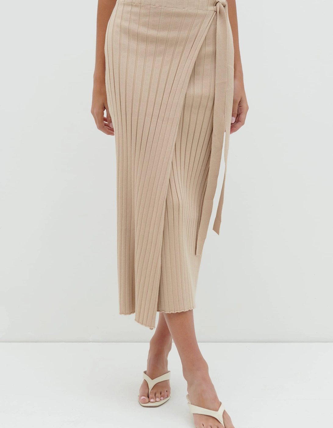 Hallie Wrap Midaxi Skirt - Beige