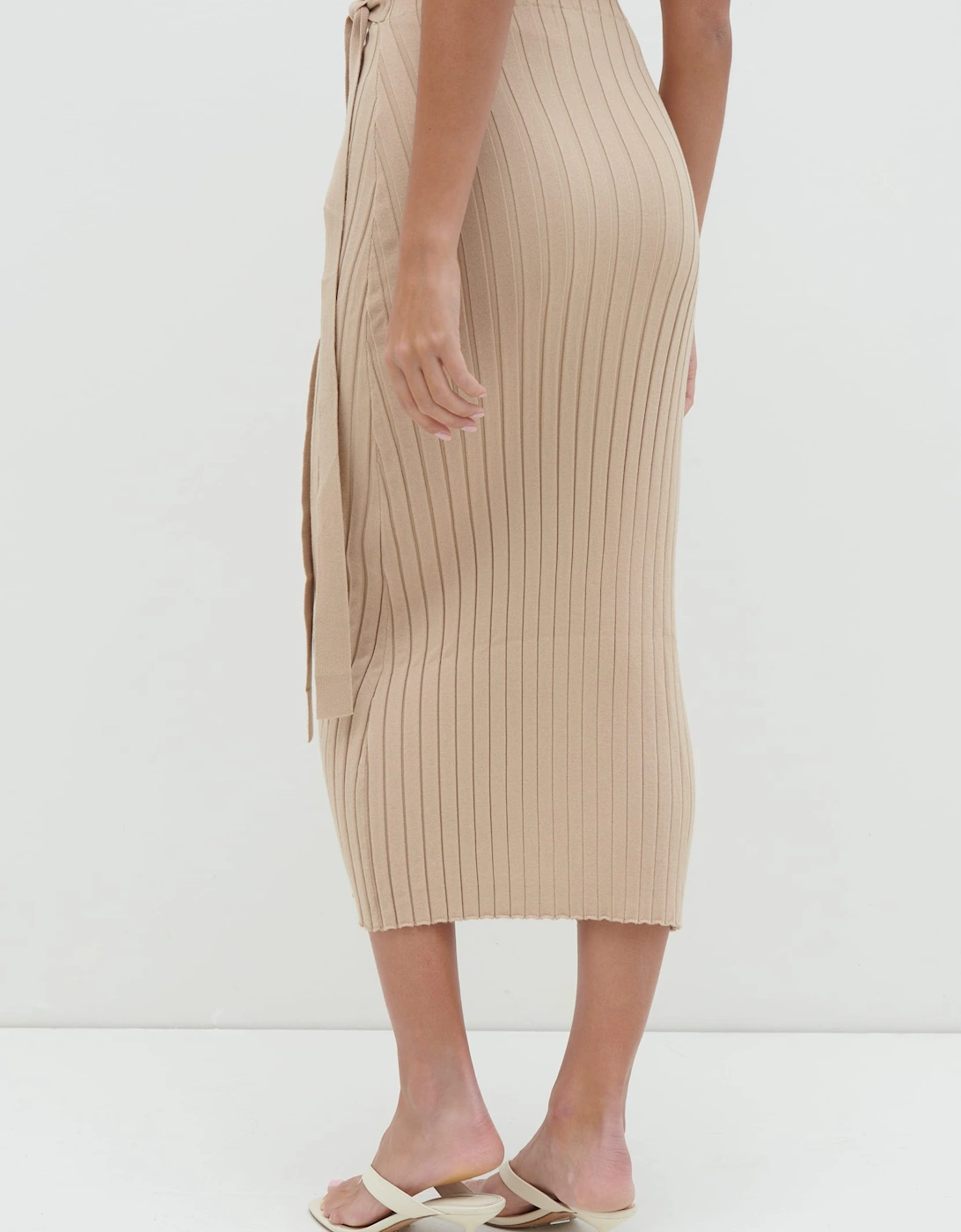 Hallie Wrap Midaxi Skirt - Beige