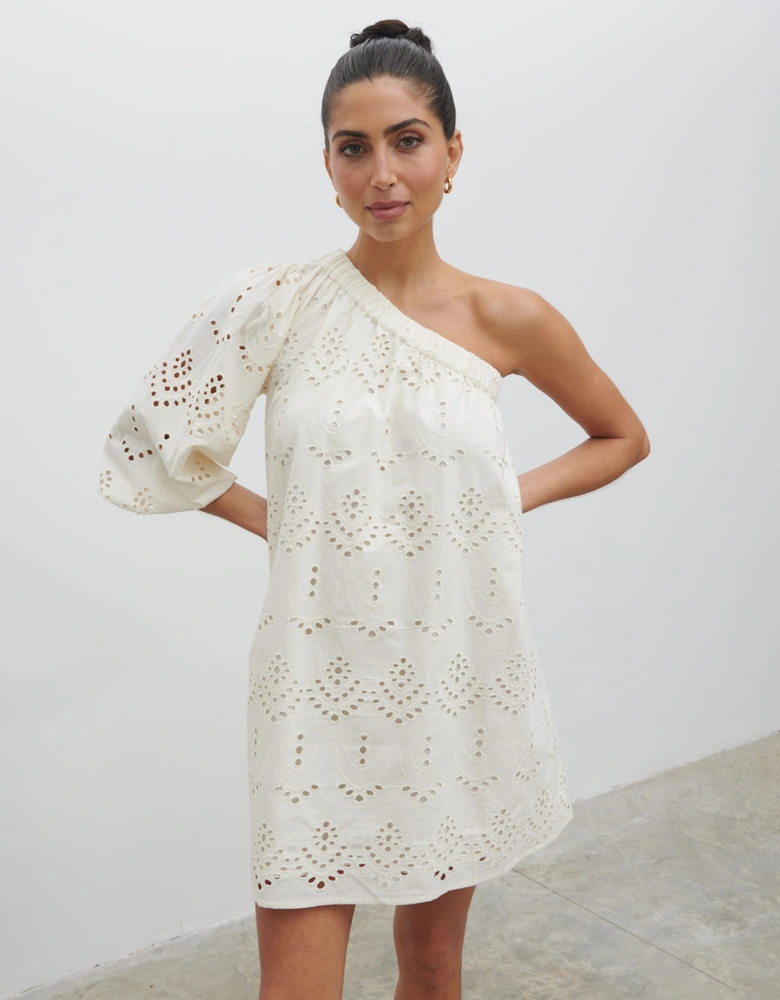 Fawn Broderie Mini Dress - Natural