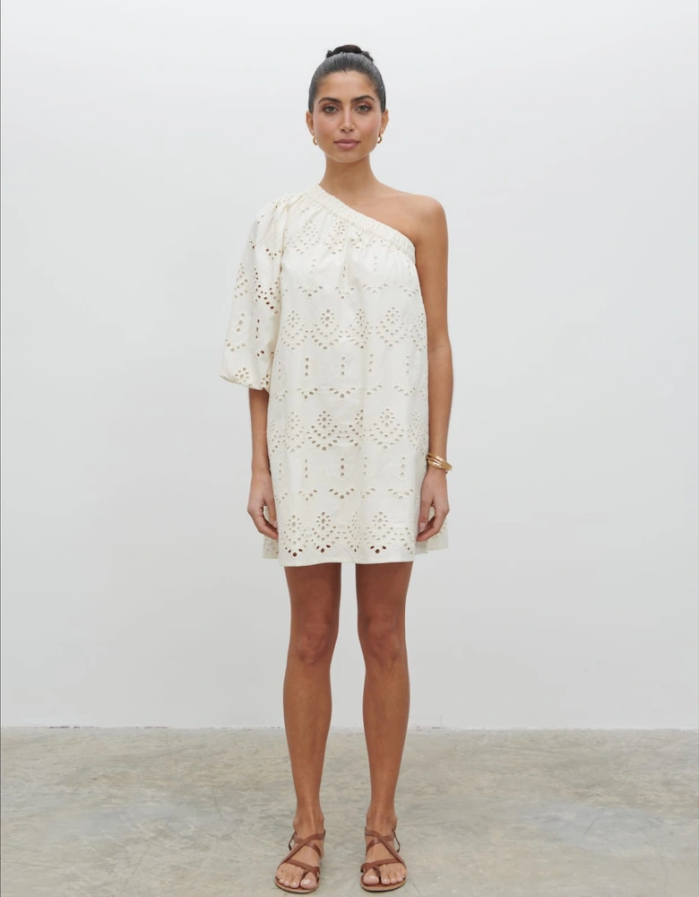 Fawn Broderie Mini Dress - Natural