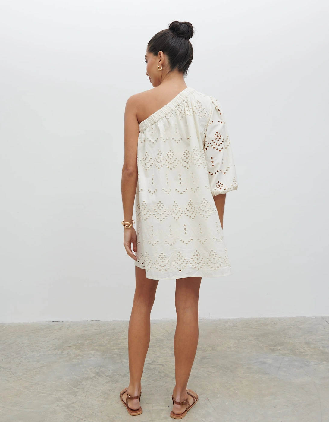 Fawn Broderie Mini Dress - Natural