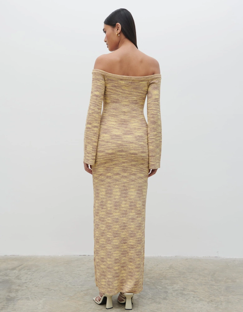 Joanna Bardot Knit Maxi Dress - Lemon Melange