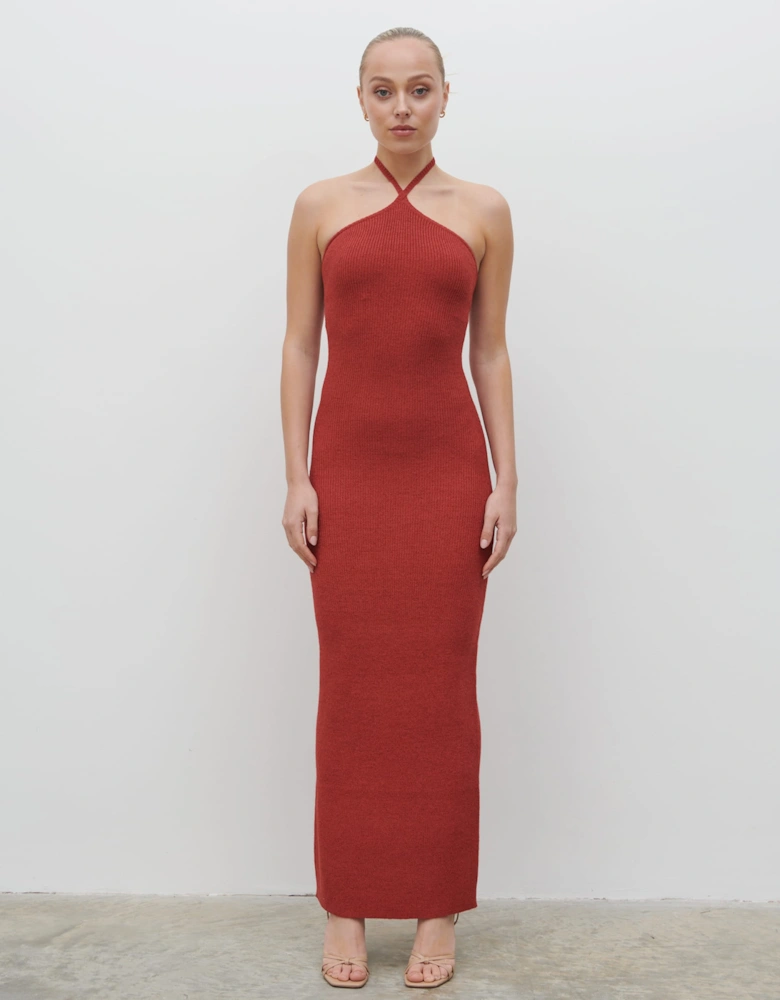 Khloe Knit Maxi Dress - Dusky Rose