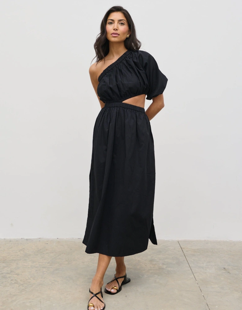 Jude Cut Out Midaxi Dress - Black