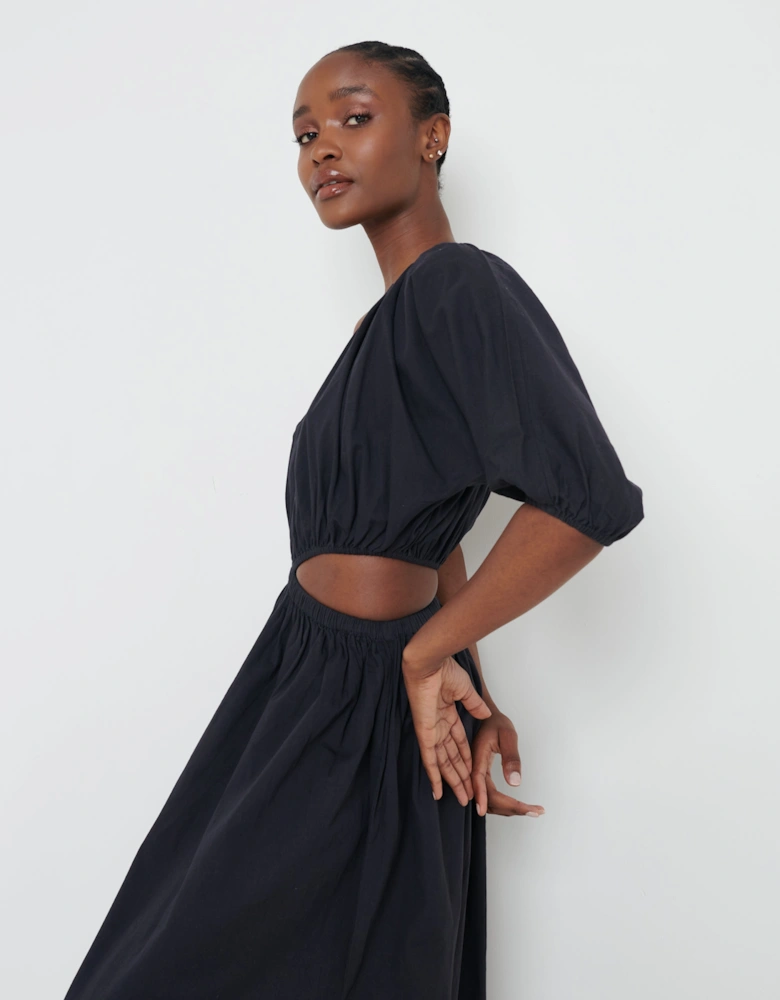 Jude Cut Out Midaxi Dress - Black