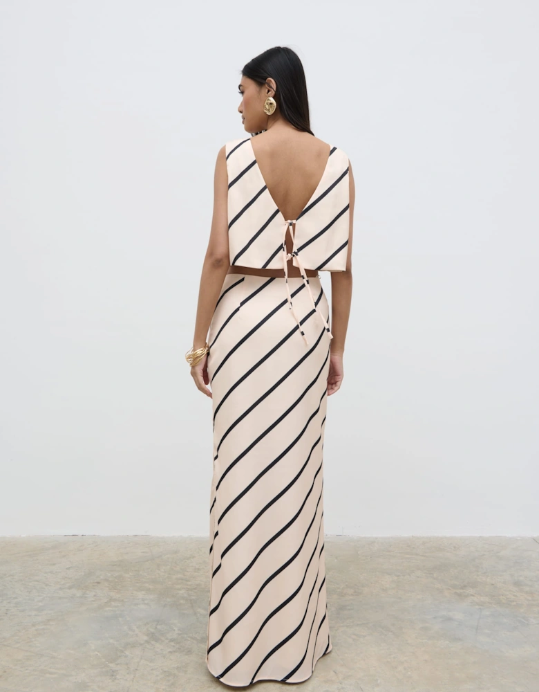 Zuri Tied Striped Top - Asymmetric Stripe