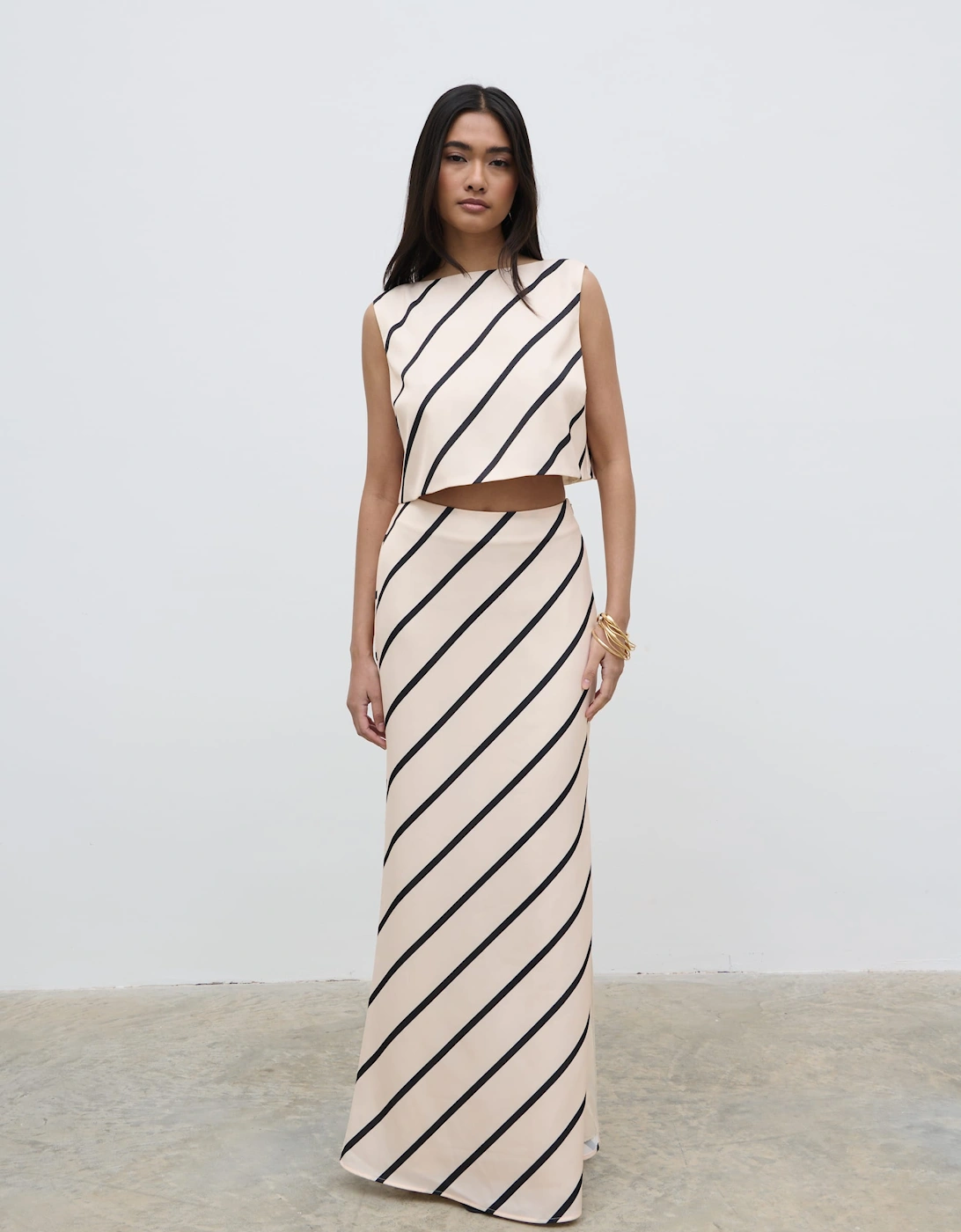 Zuri Tied Striped Top - Asymmetric Stripe