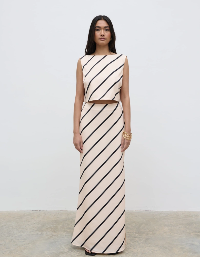 Zuri Tied Striped Top - Asymmetric Stripe