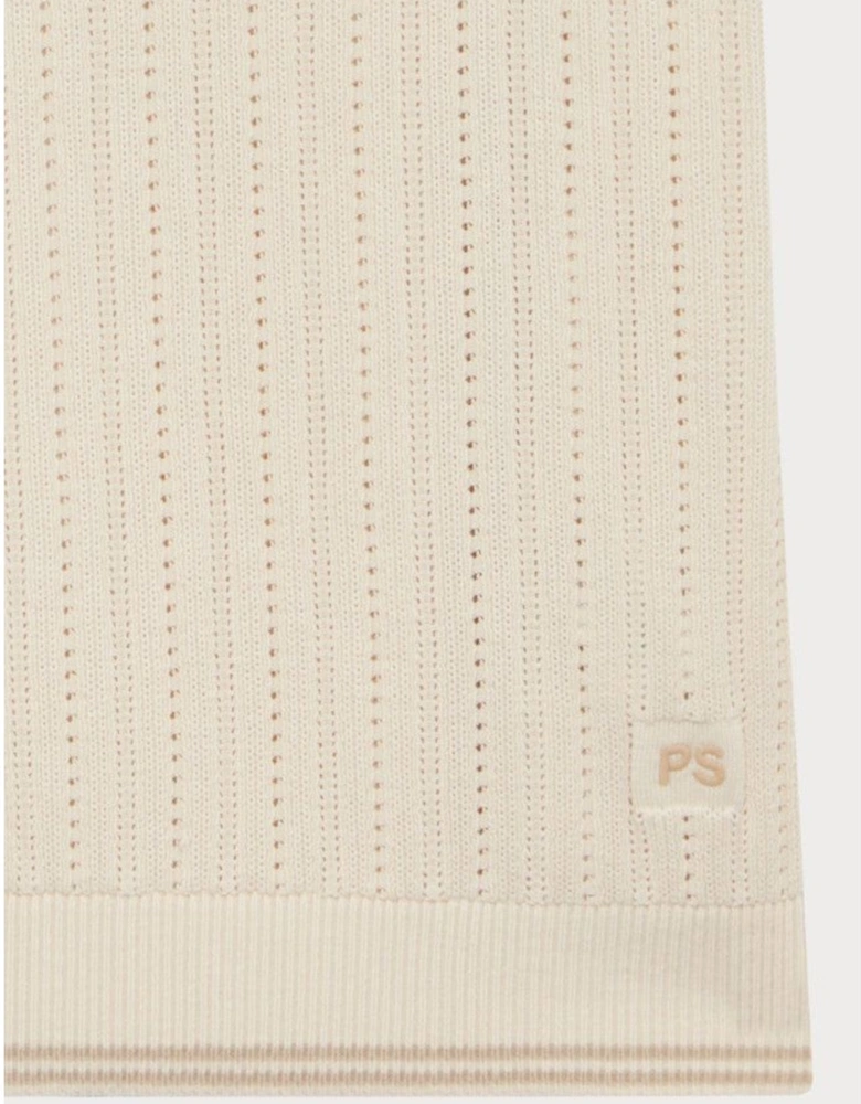 PS Contrast Tipped Knit Polo 04 Ivory