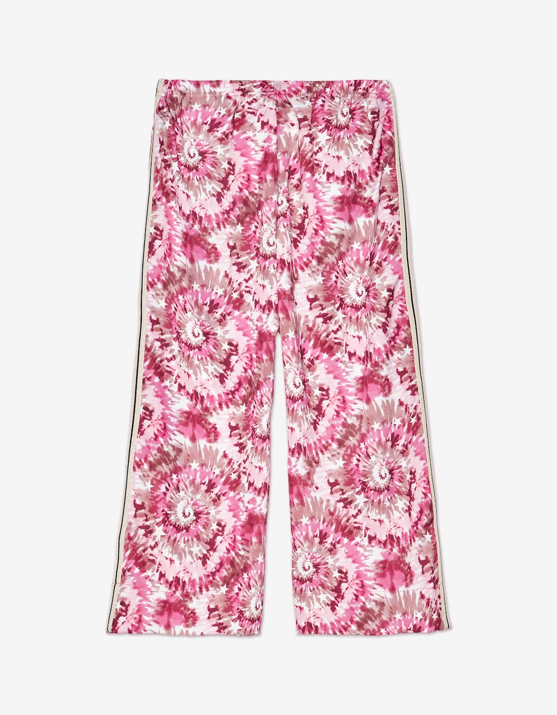 Girls AOP Tie-Dye Wide Track Pants in Pink