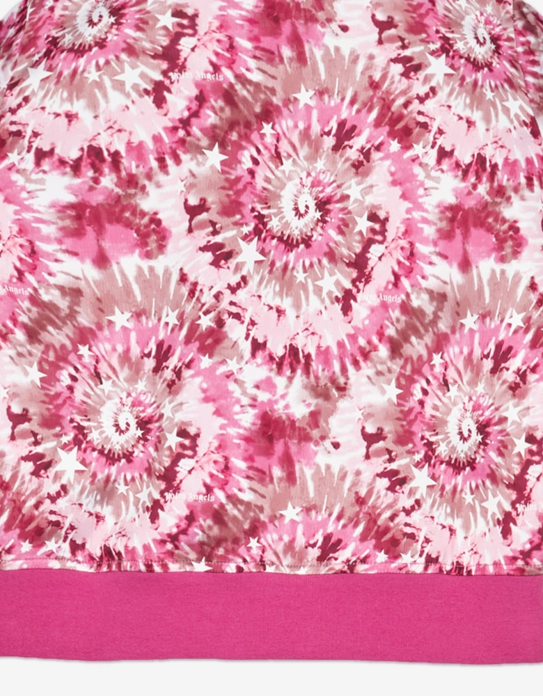 Girls AOP Palms Bomber Track Jacket in Pink