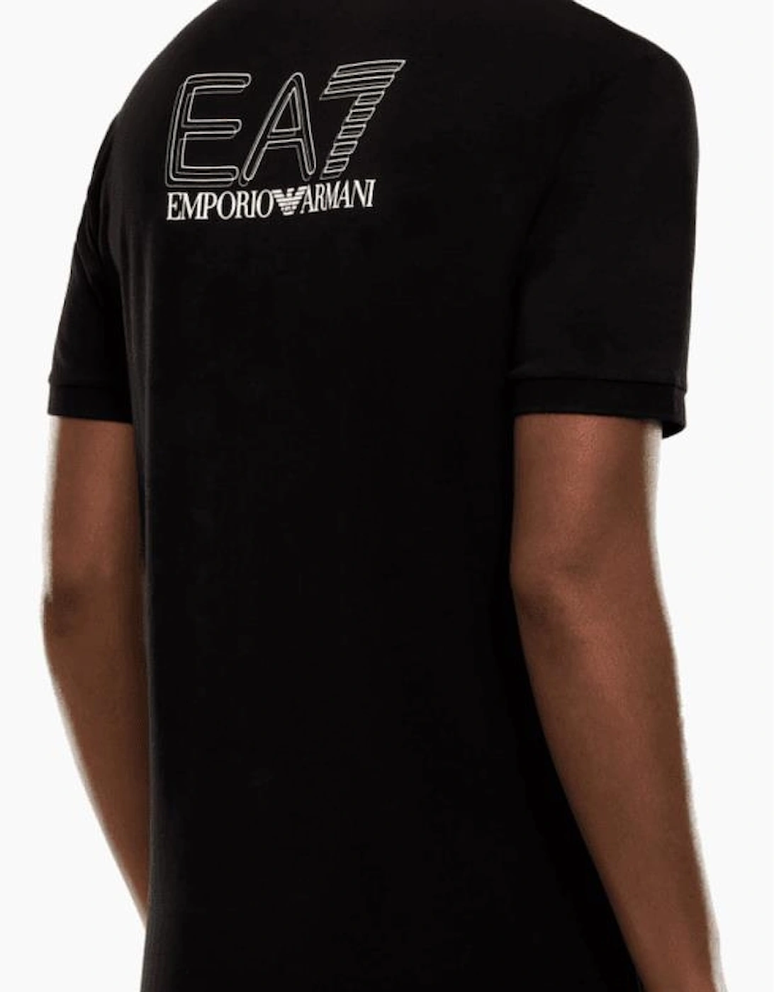 Concealed Button Up Rear Logo Black Polo Shirt