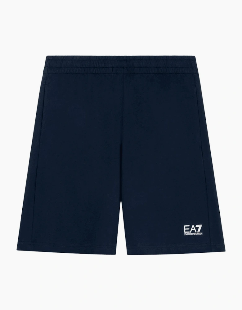 Core Id Navy/White Cotton Shorts