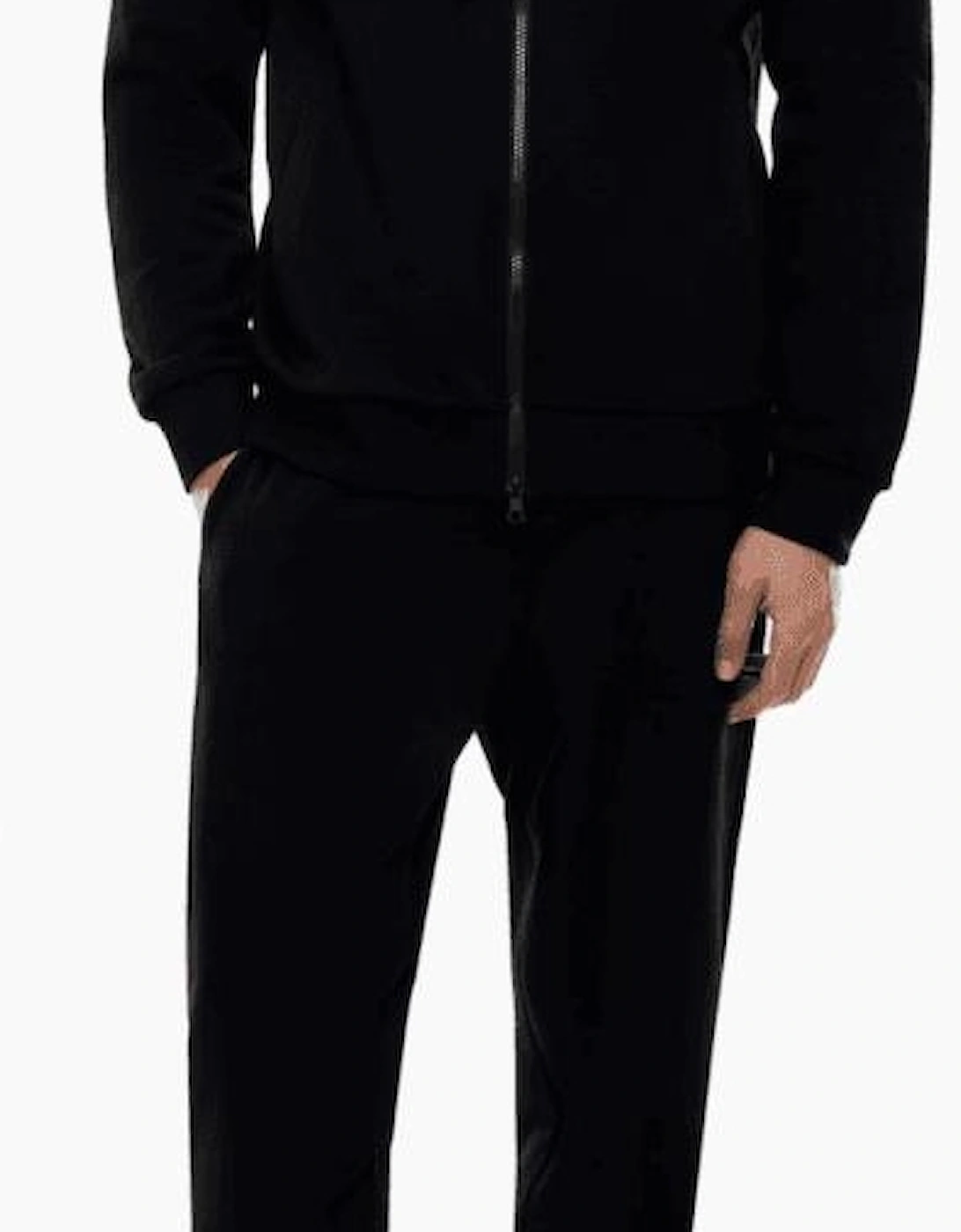 Core ID Zip Hooded Black Cotton Tracksuit