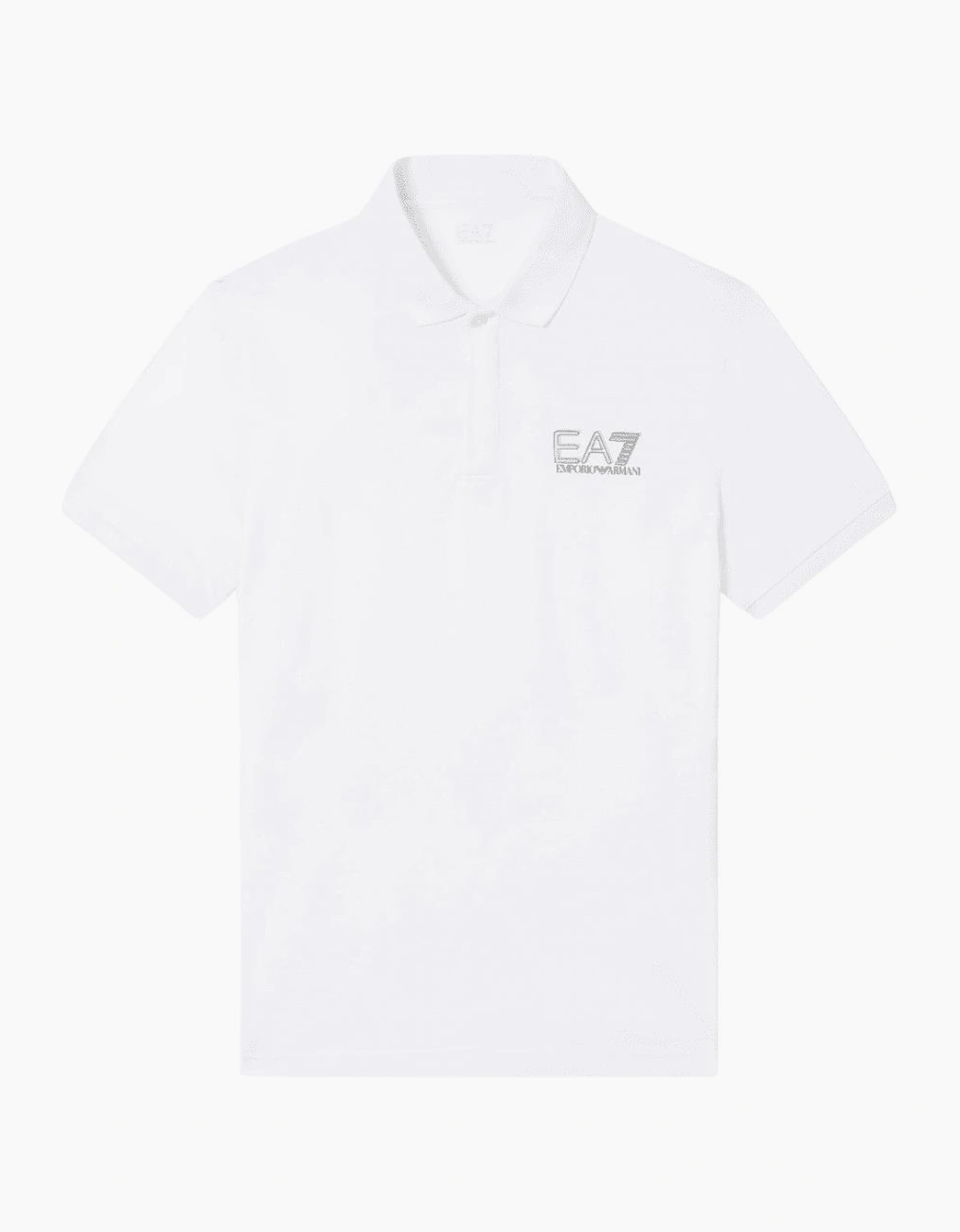Concealed Button Up Rear Logo White Polo Shirt, 4 of 3