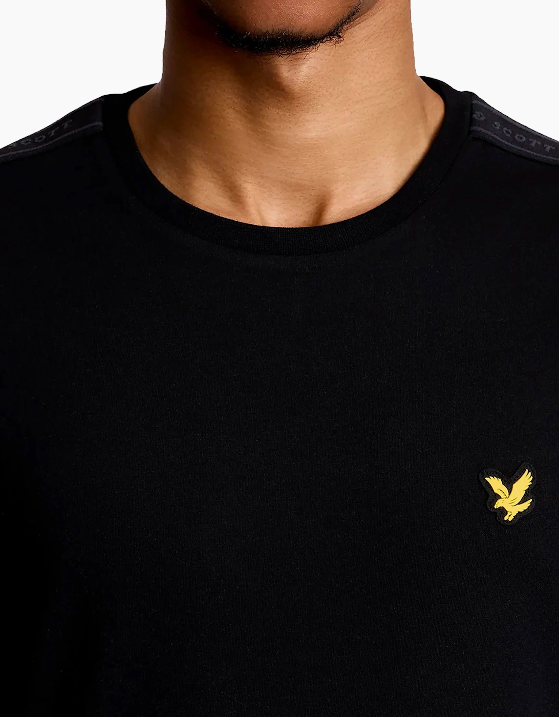Lyle & Scott Jaquard tape T shirt JET BLACK