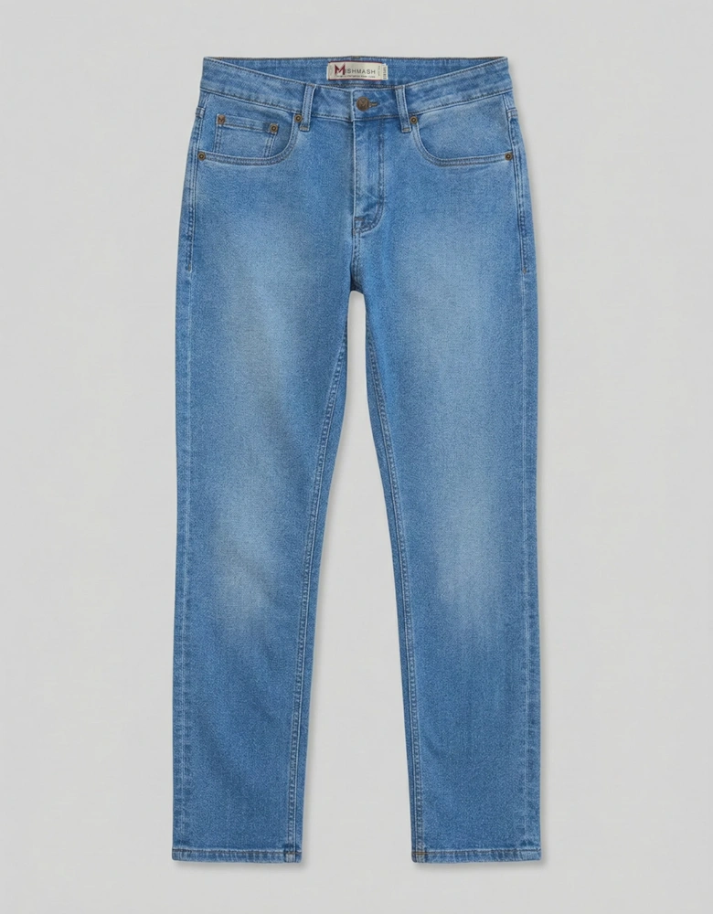 Mish Mash Mirage Tapered Stretch Denim Jean - Light Blue