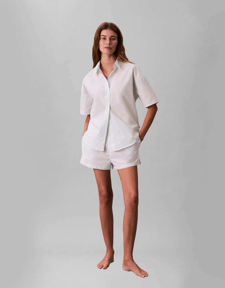 Calvin Klein S/S SHIRT SHORT SET Womens Pyjama Set Mint