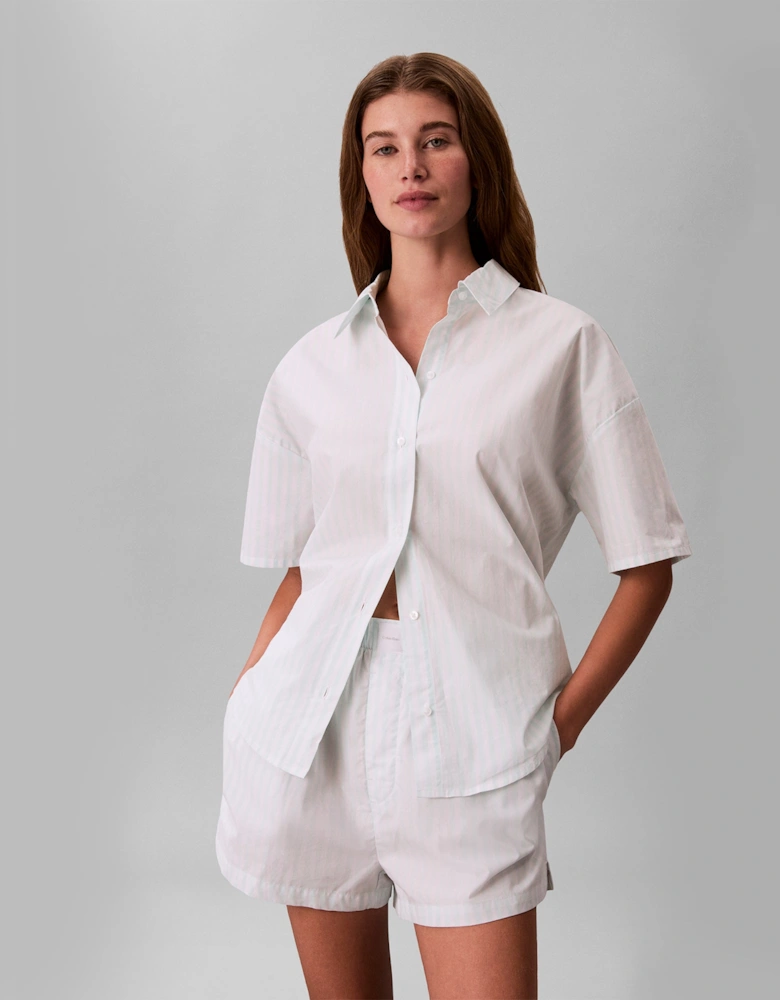 Calvin Klein S/S SHIRT SHORT SET Womens Pyjama Set Mint