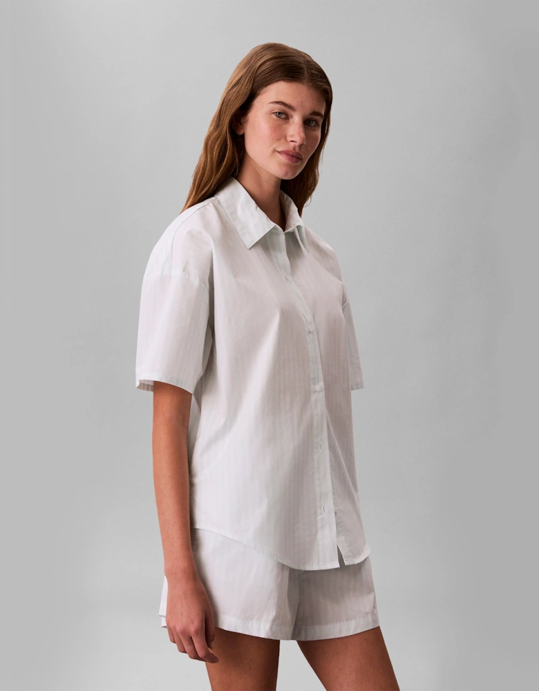 Calvin Klein S/S SHIRT SHORT SET Womens Pyjama Set Mint