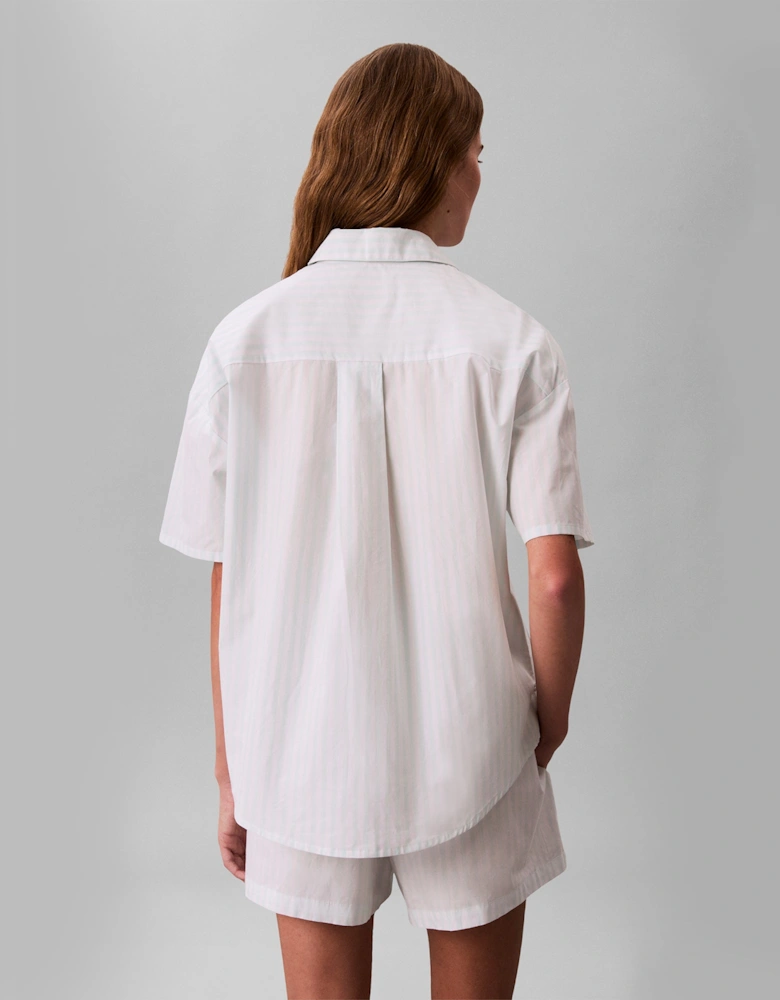 Calvin Klein S/S SHIRT SHORT SET Womens Pyjama Set Mint