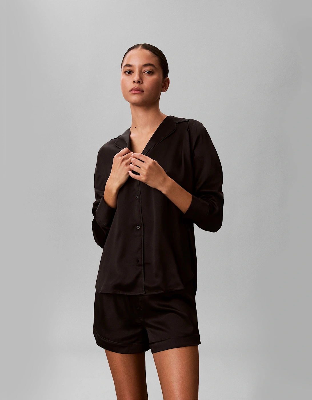 Calvin Klein SATIN SHORT Womens Shorts Black
