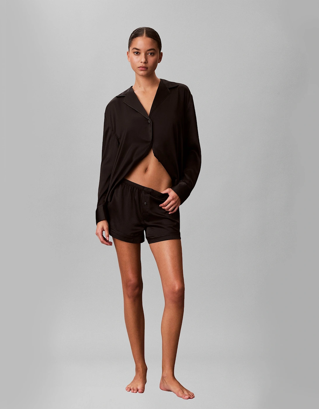 Calvin Klein SATIN SHORT Womens Shorts Black