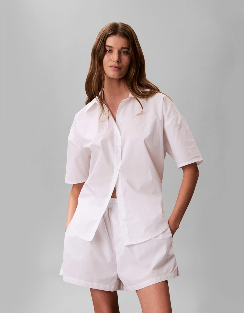 Calvin Klein COVERED WB POPLIN SHORT Womens Pyjama Bottoms Classic White