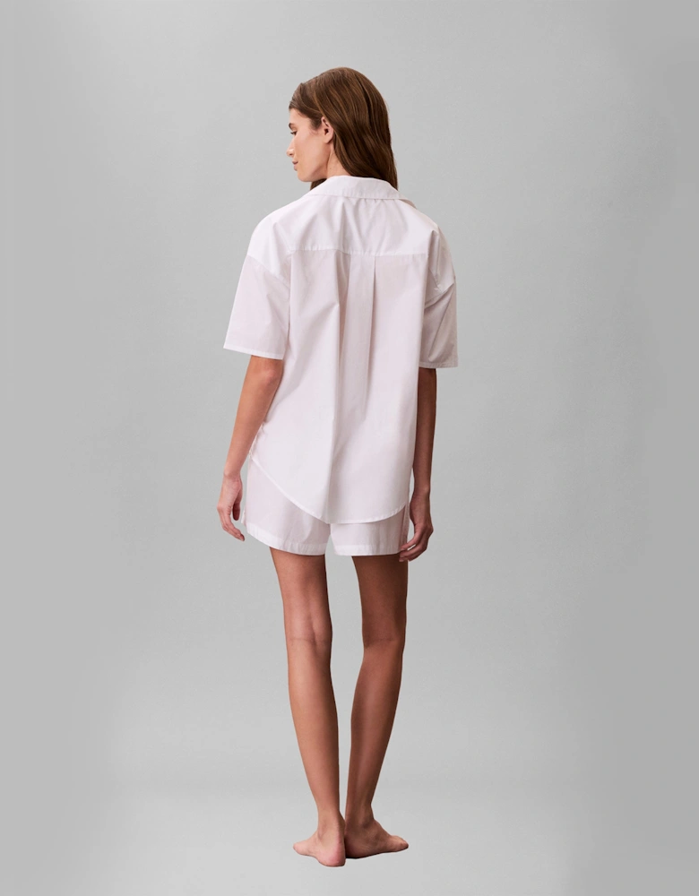 Calvin Klein COVERED WB POPLIN SHORT Womens Pyjama Bottoms Classic White