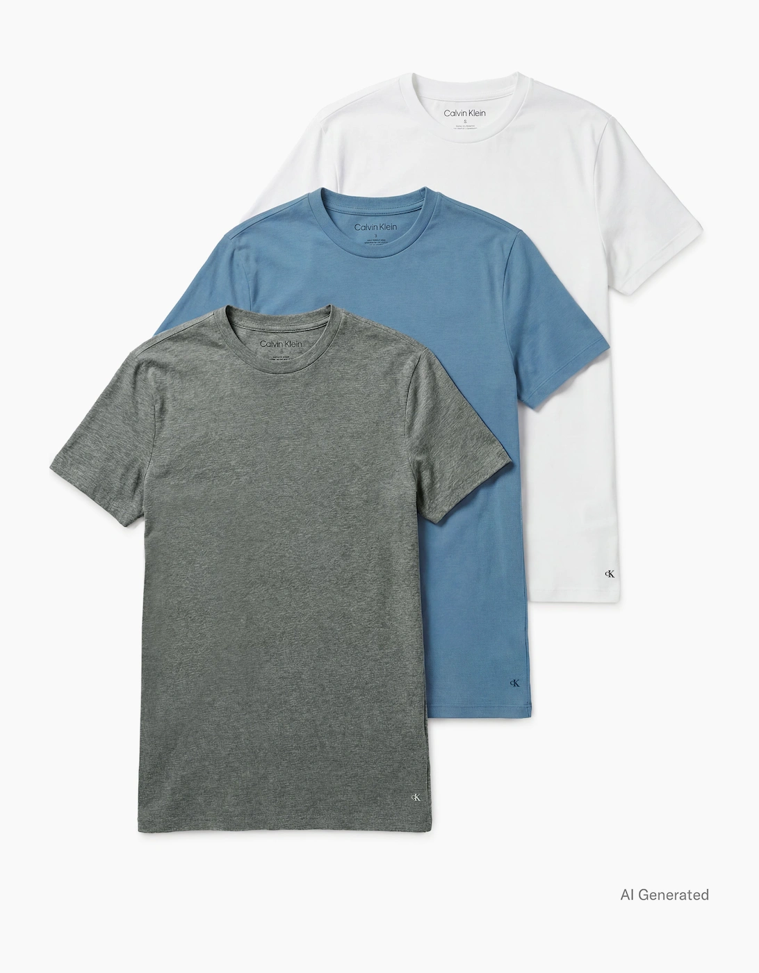 Calvin Klein S/S CREW NECK Mens 3 Pack T-Shirt Multicoloured