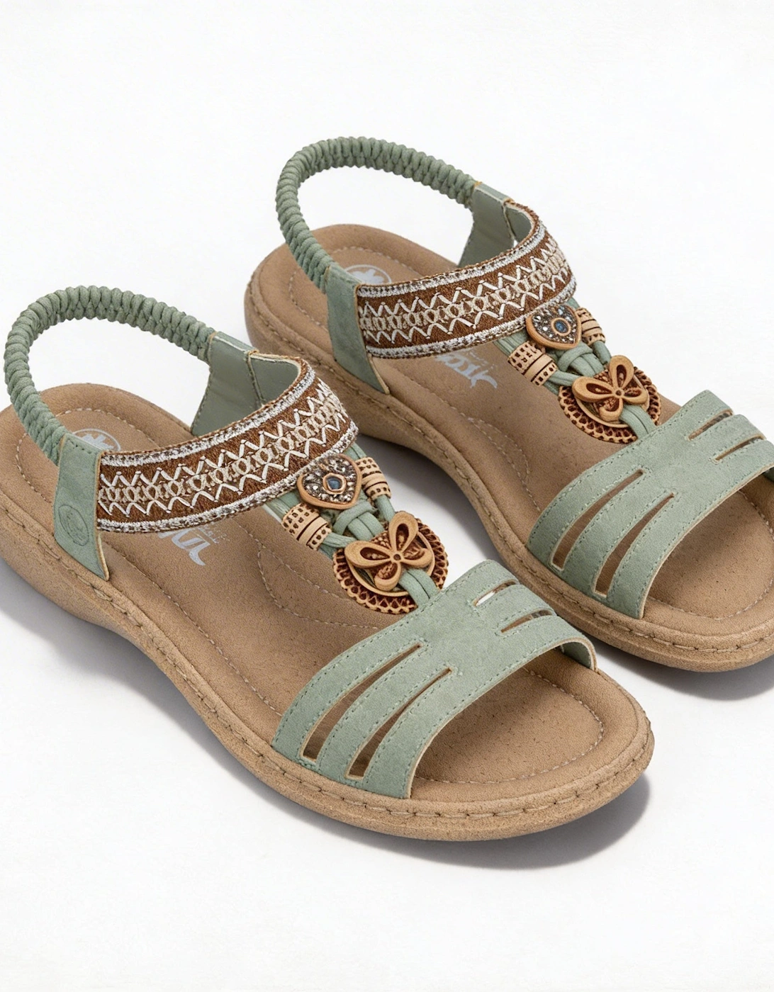 Rieker 61855 Womens Slingback Sandals Green