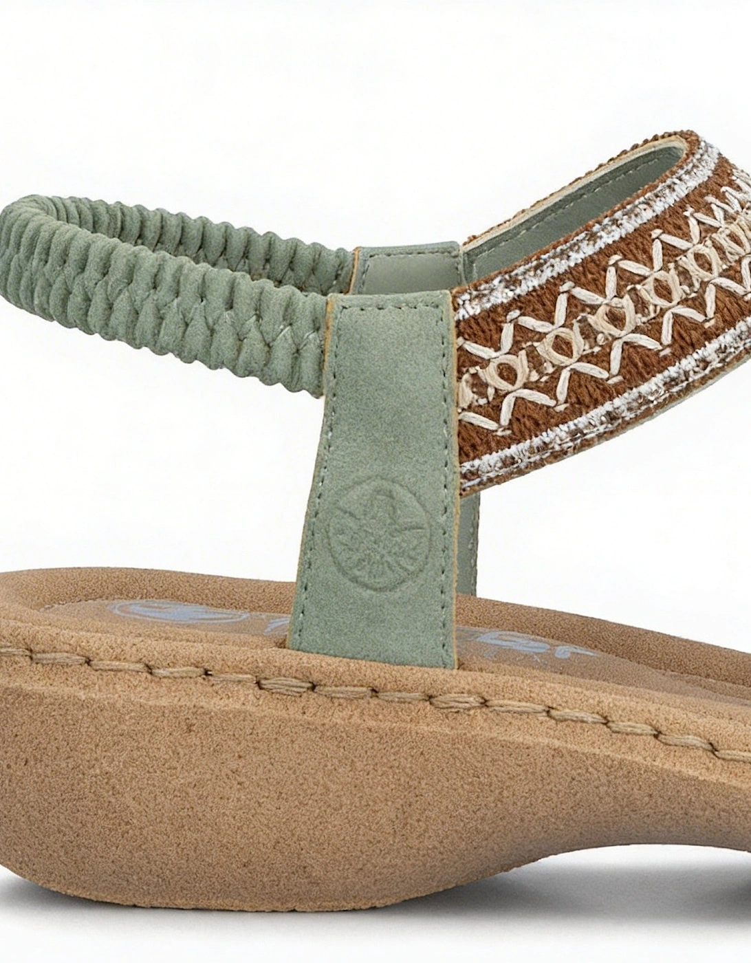 Rieker 61855 Womens Slingback Sandals Green