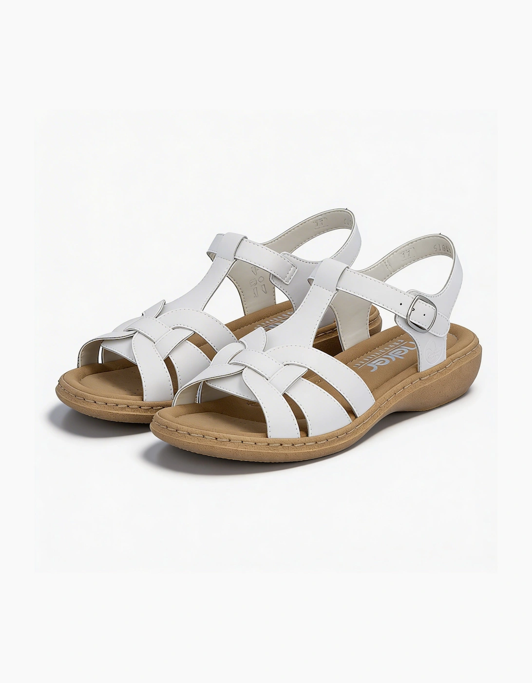 61853 Womens Ankle Strap Sandals White