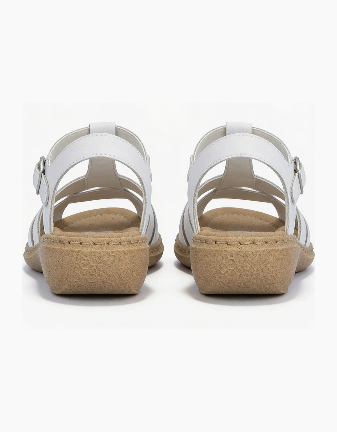 61853 Womens Ankle Strap Sandals White