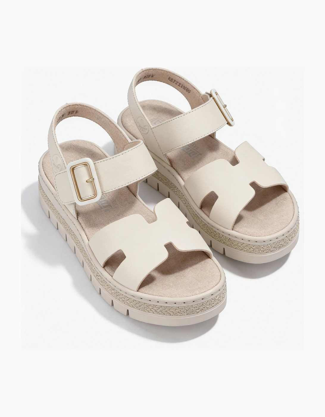 V4952 Womens Ankle Strap Sandals Beige