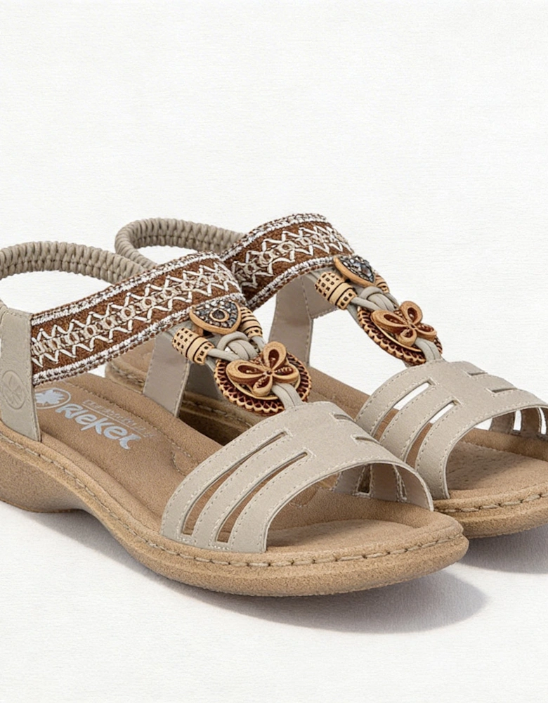 61855 Womens Slingback Sandals Cream