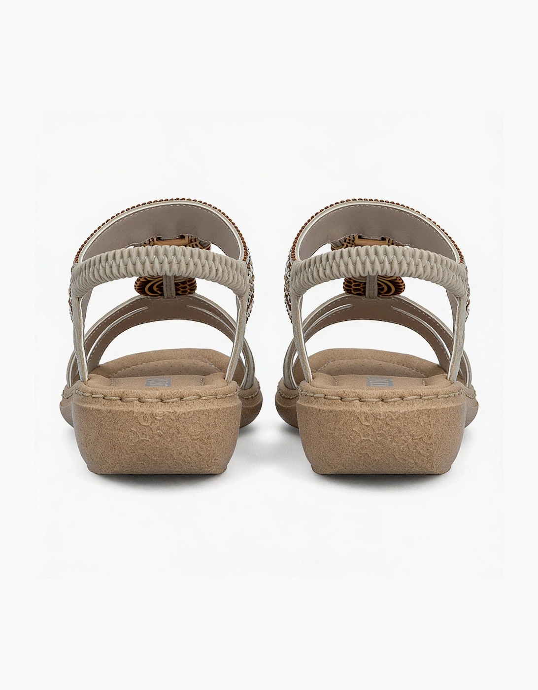 61855 Womens Slingback Sandals Cream