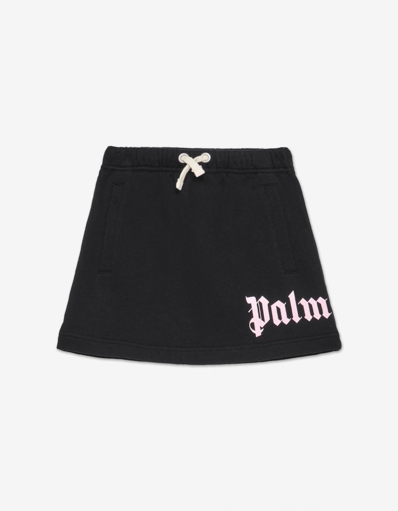 Girls Overlogo Sweat Skirt in Black