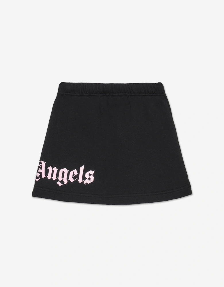 Girls Overlogo Sweat Skirt in Black