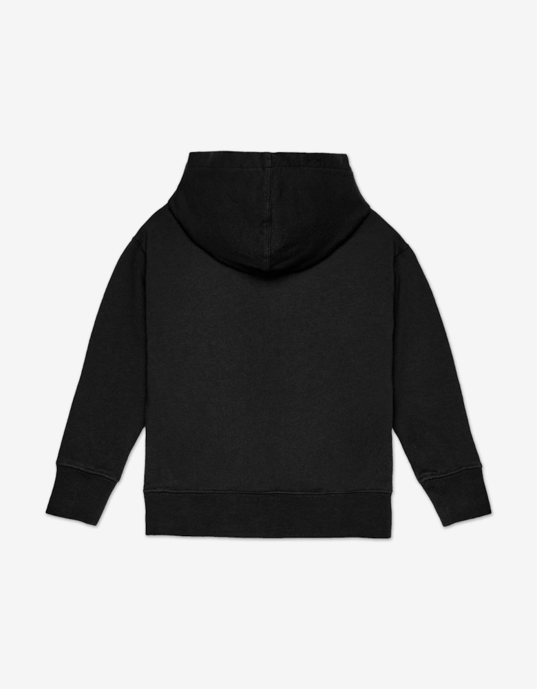 Boys Spray Bear Regular Hoodie in Black