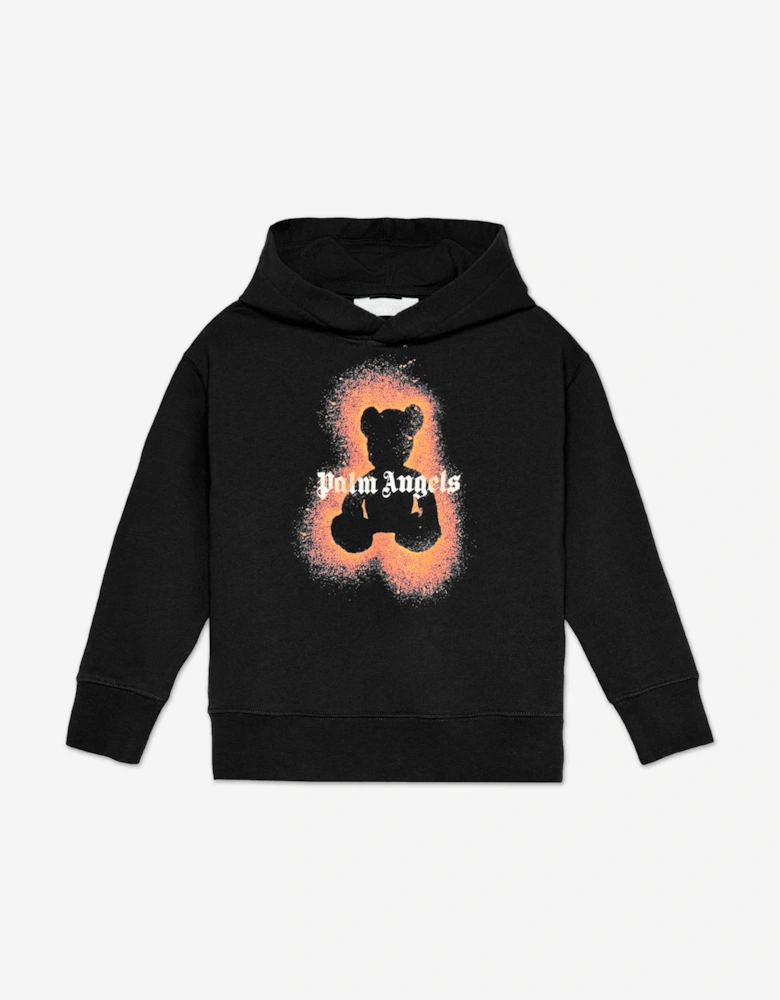 Boys Spray Bear Regular Hoodie in Black