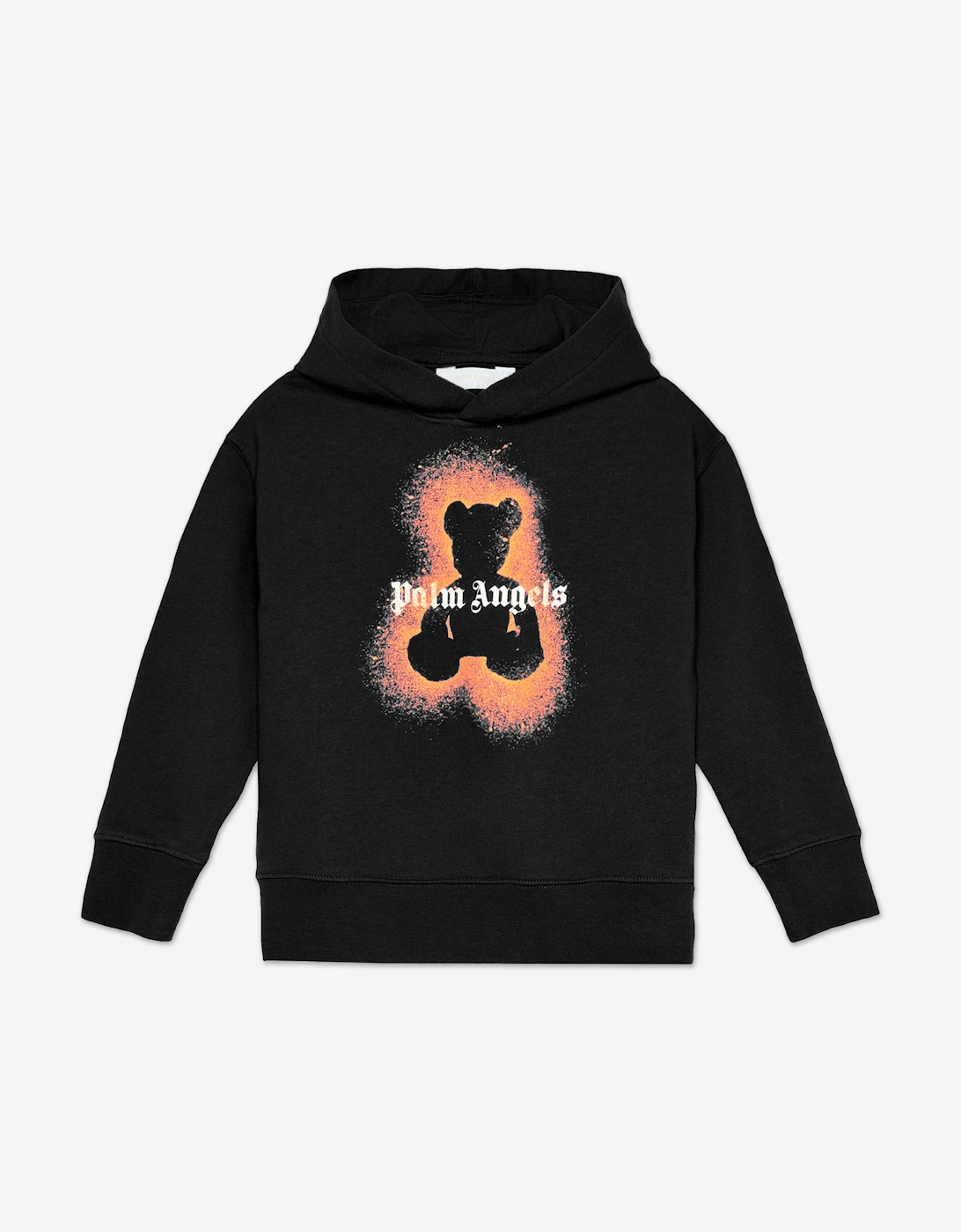 Palm Angels Boys Black 'S Spray Bear Regular Hoodie In  12 Years Size 12 Yrs Kids