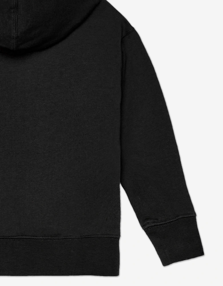 Boys Spray Bear Regular Hoodie in Black
