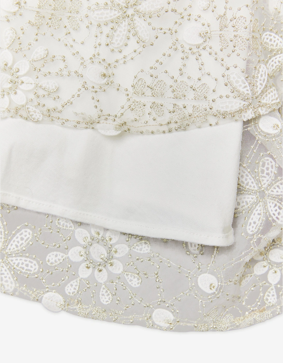 BCBGMAXAZRIA Girls Embroidered Floral Lace Dress in Ivory