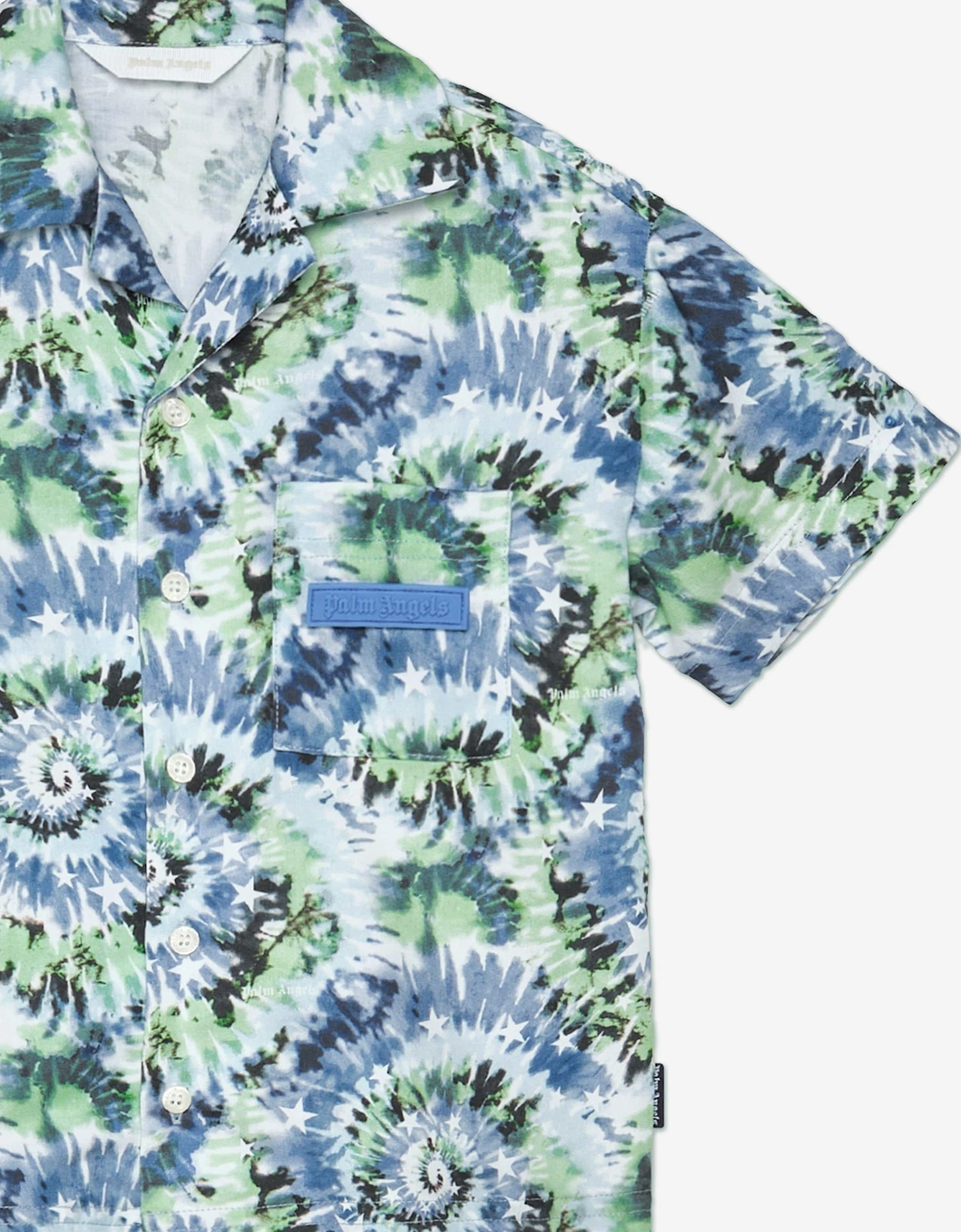 Boys AOP Tie-Dye Bowling Shirt in Blue