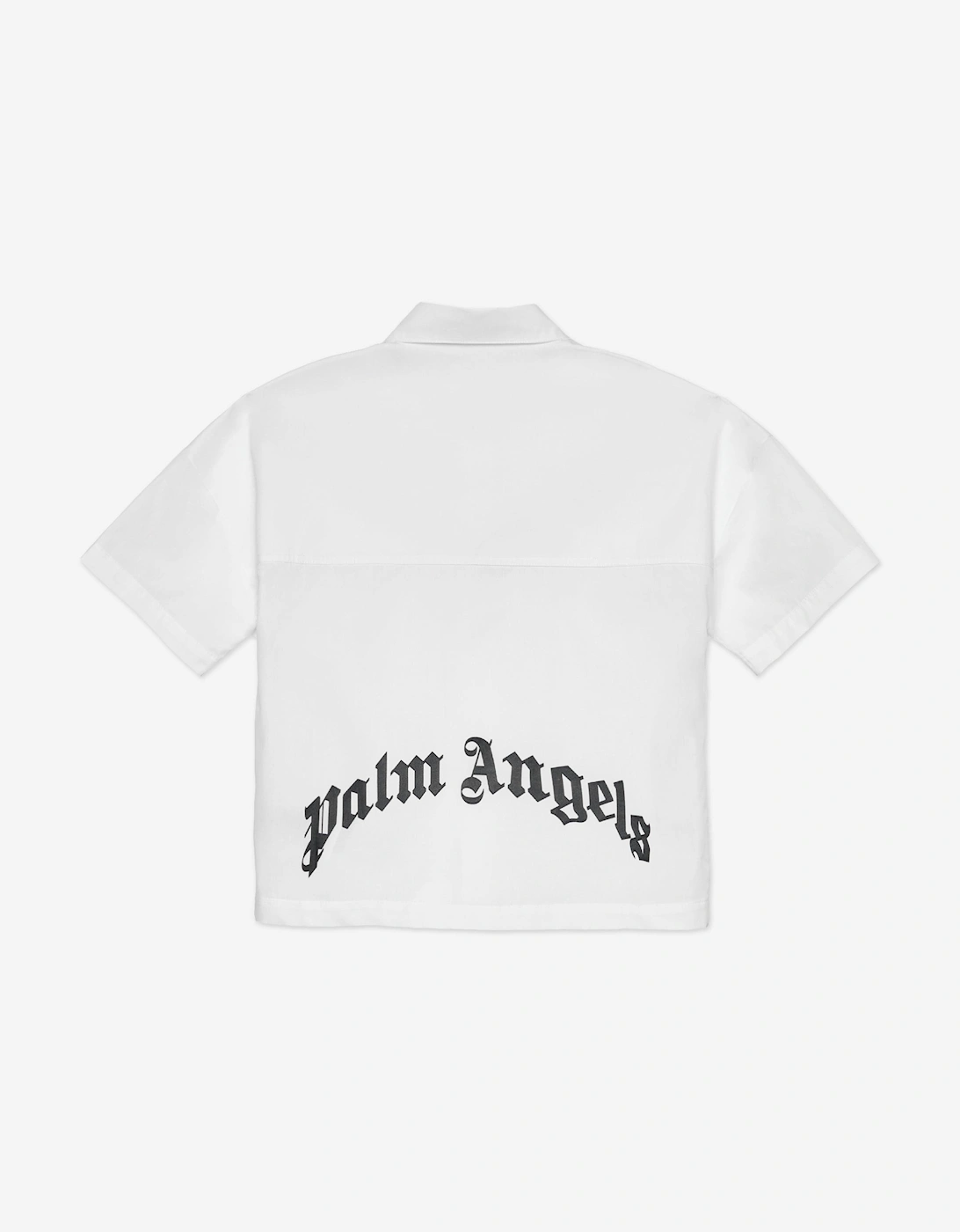 Boys Curved Logo Overshirt in Ivory