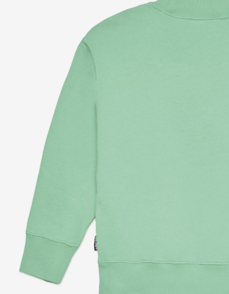 Boys Curved Logo Regular Sweatshirt in Green