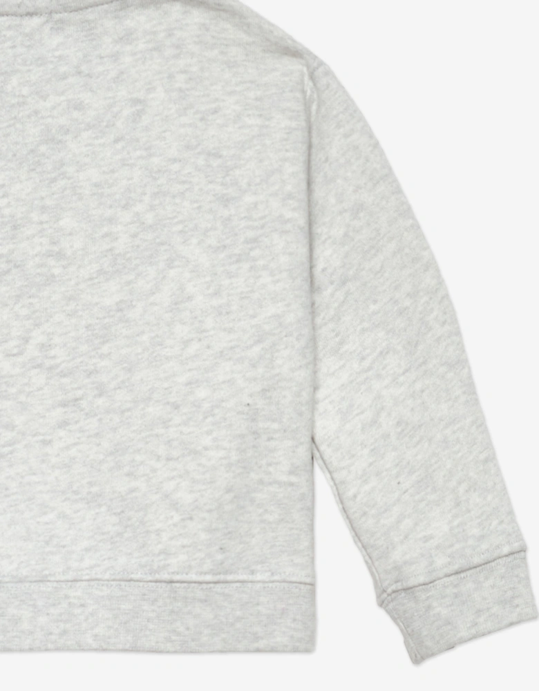Baby Boys Curved Logo Sweatshirt in Grey