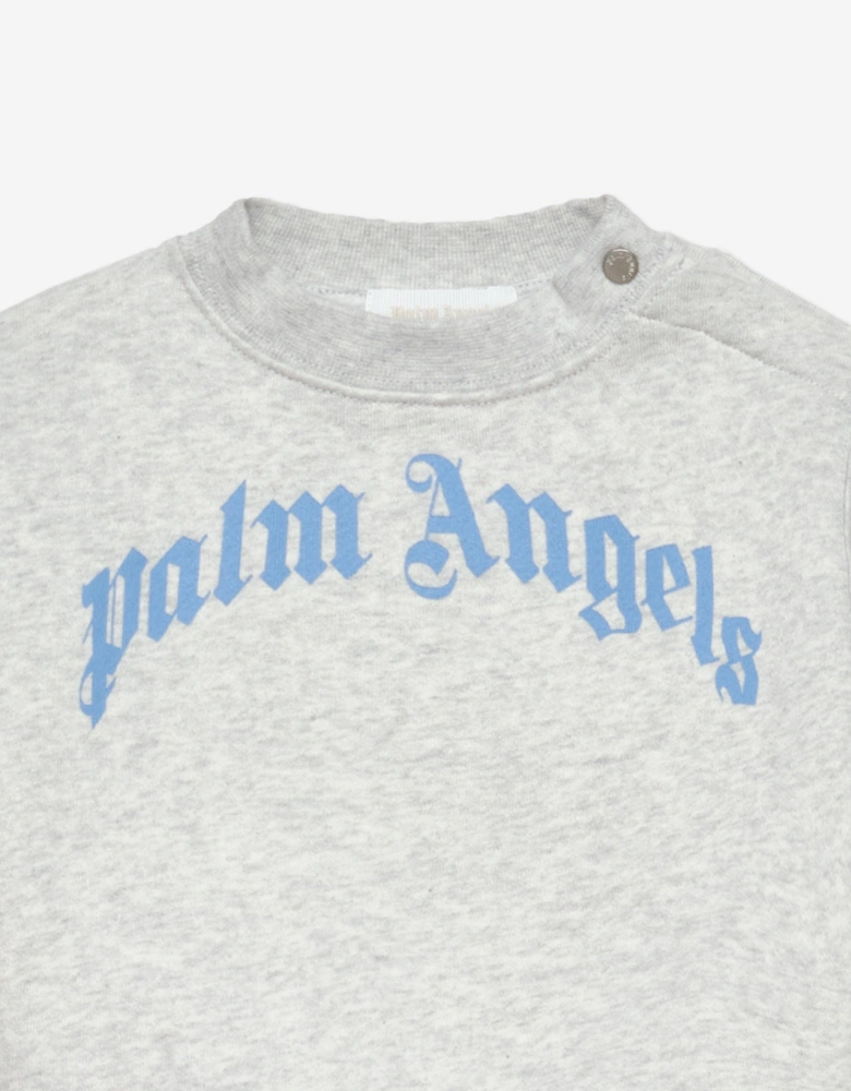Baby Boys Curved Logo Sweatshirt in Grey