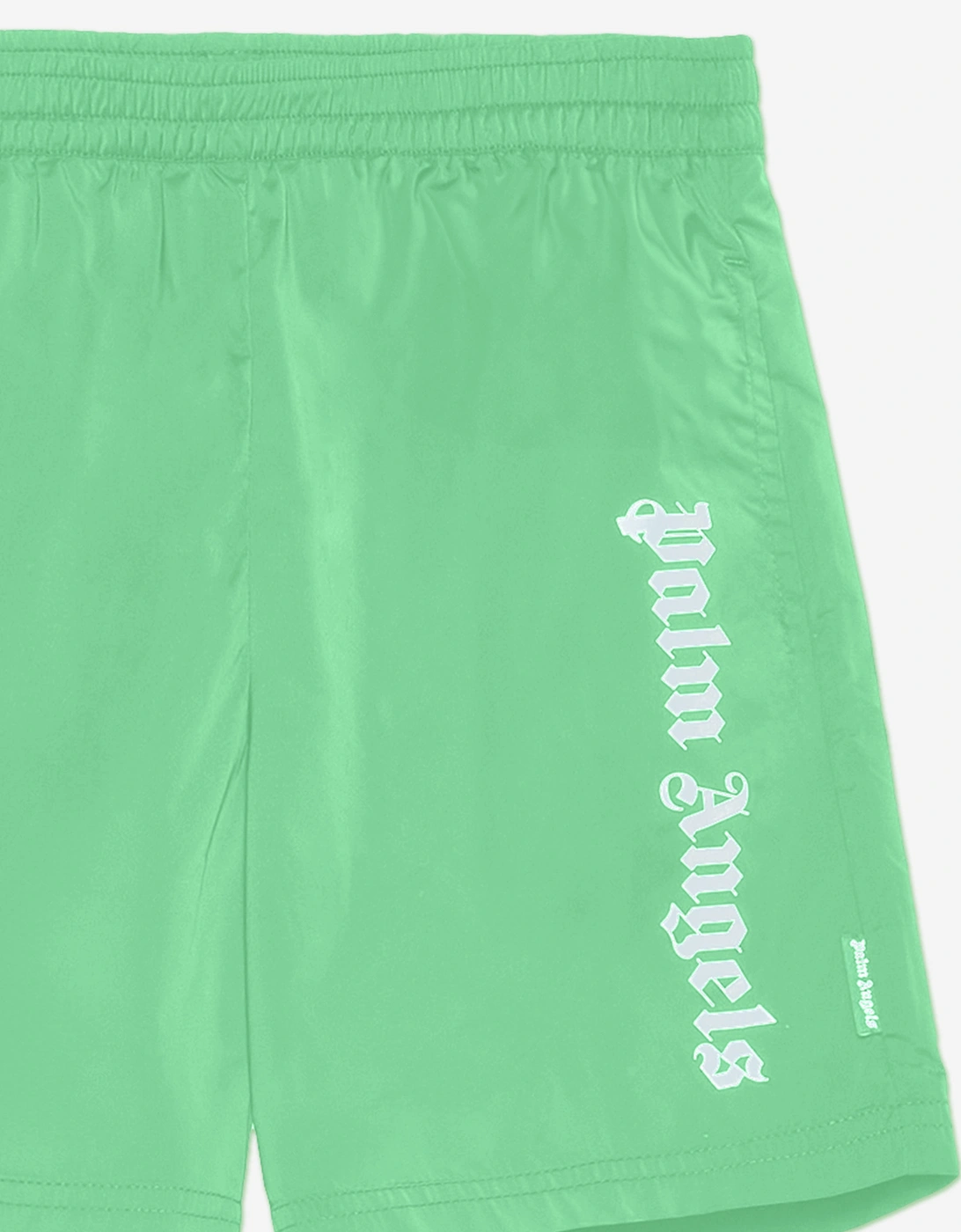 Palm Angels Boys Overlogo Swim Shorts in Green